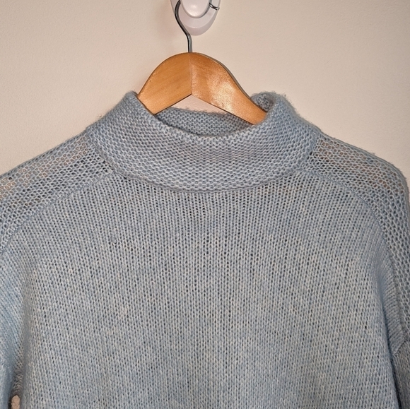 NANETTE LEPORE Baby Blue Wool Knit Crewneck Sweater Size Extra-Small - Picture 5 of 12